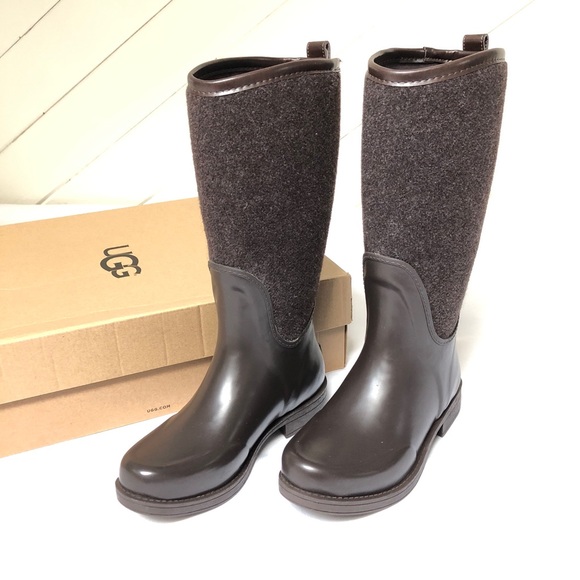 UGG Shoes | Nwt Reignfall Dark Brown Rain Boots | Poshmark Ugg Reignfall Gummistiefel Schwarz Damen :